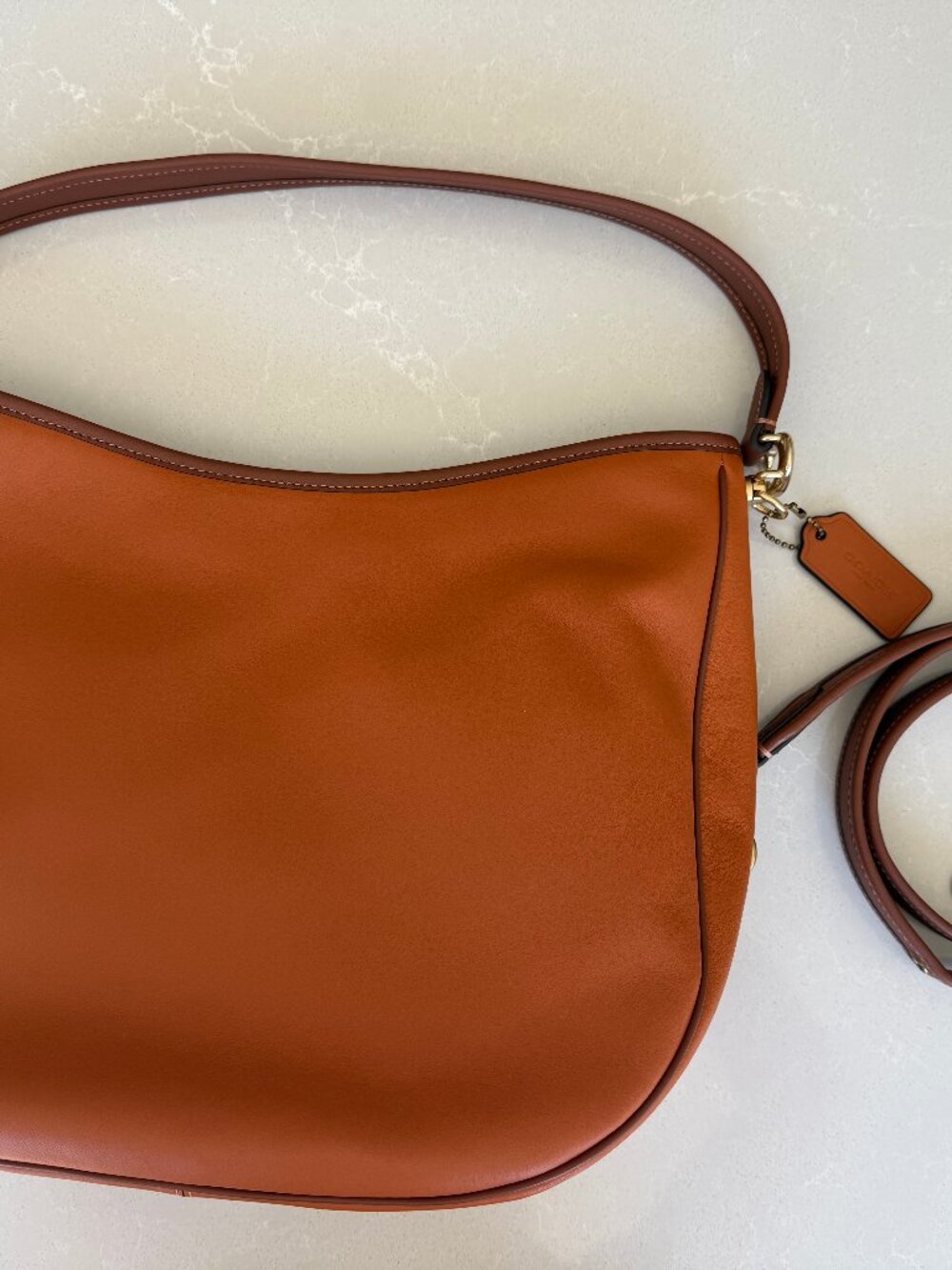 Coach Soft Tabby Hobo Bag Color-block Brass/Canyon Rust Smooth Leather NWT C6660